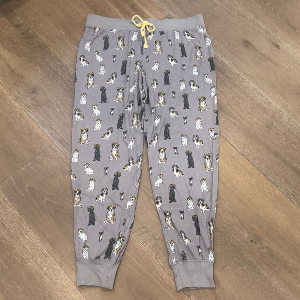 PJ Salvage Joggers Bottoms Gray with Dog Print - Picture 2 of 9